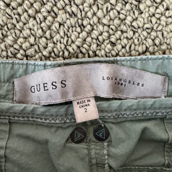 Guess Cargo Jogger Slim Olive Green Pants US Women's 2 - Picture 2 of 6